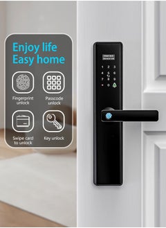 الينك قفل ذكي، قفل باب ببصمة الإصبع، قفل باب WiFi مع نقر 6068، التحكم في تطبيق Tuya، اللون أسود، موديل S05black  - Image 2