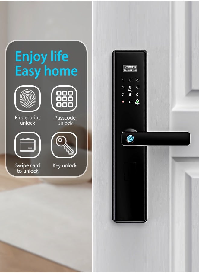 الينك قفل ذكي، قفل باب ببصمة الإصبع، قفل باب WiFi مع نقر 6068، التحكم في تطبيق Tuya، اللون أسود، موديل S05black  - Image 2