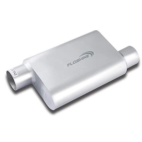 Floshine Universal Mufflers, Two Chamber 3'' offset inlet (ID) 3'' offset outlet (ID) Performance Automotive Exhaust Muffler FH43043 - Image 1