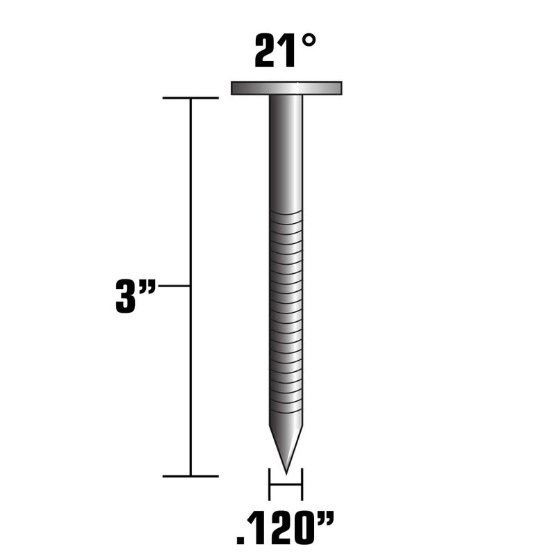 Metabo HPT Framing Nails | 3 Inch x 0.120 | 21 Degree | Full Round Head | Ring Shank | Hot Dipped Galvanized | 1,000 Count | 20302SHPT - Image 2