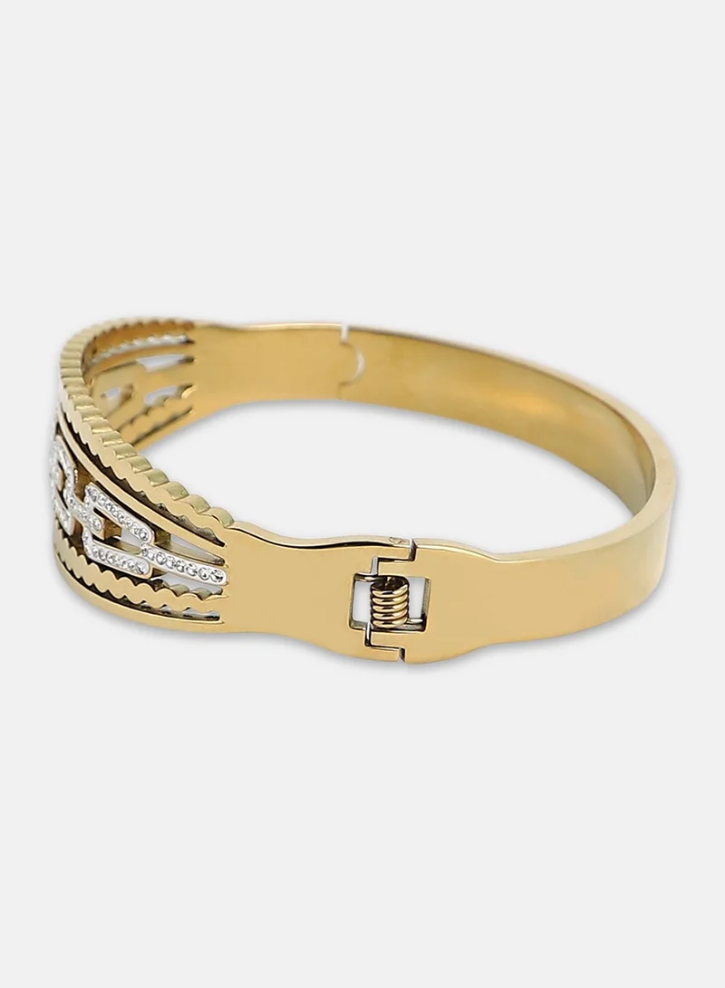 SOHI Lined-Chain Bangle Artificial Bracelet Jewellery
