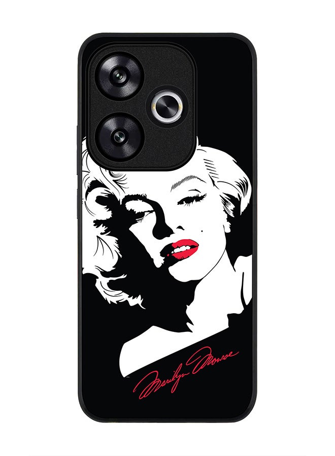 Stylizedd Rugged Black edge case for Xiaomi Poco F6 / Xiaomi Redmi Turbo 3, Slim fit Soft Case Flexible Anti Drop TPU Gel Thin Cover -  Marilyn Monroe - Image 1