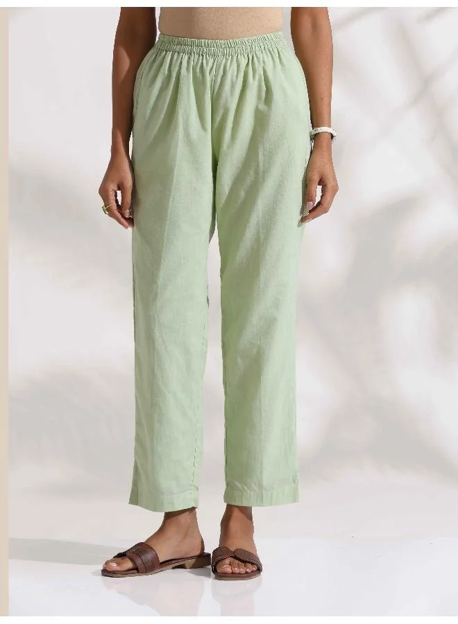 trueBrowns trueBrowns Green Cotton Floral Embroidered Co-ord Set