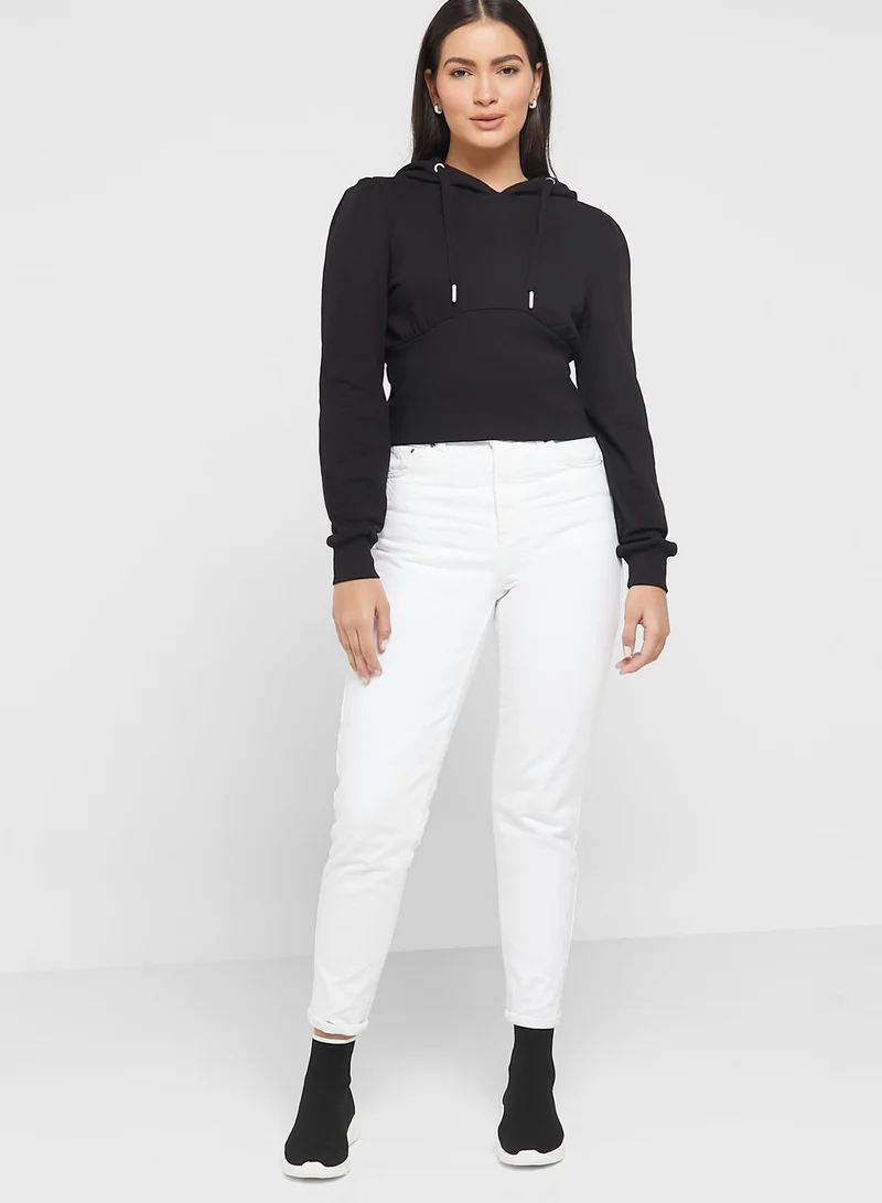 ONLY Drawstring Crop Hoodie