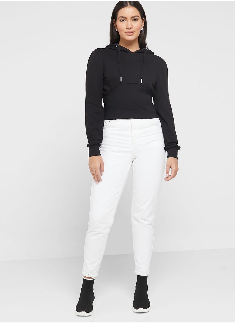 ONLY Drawstring Crop Hoodie  - Image 4