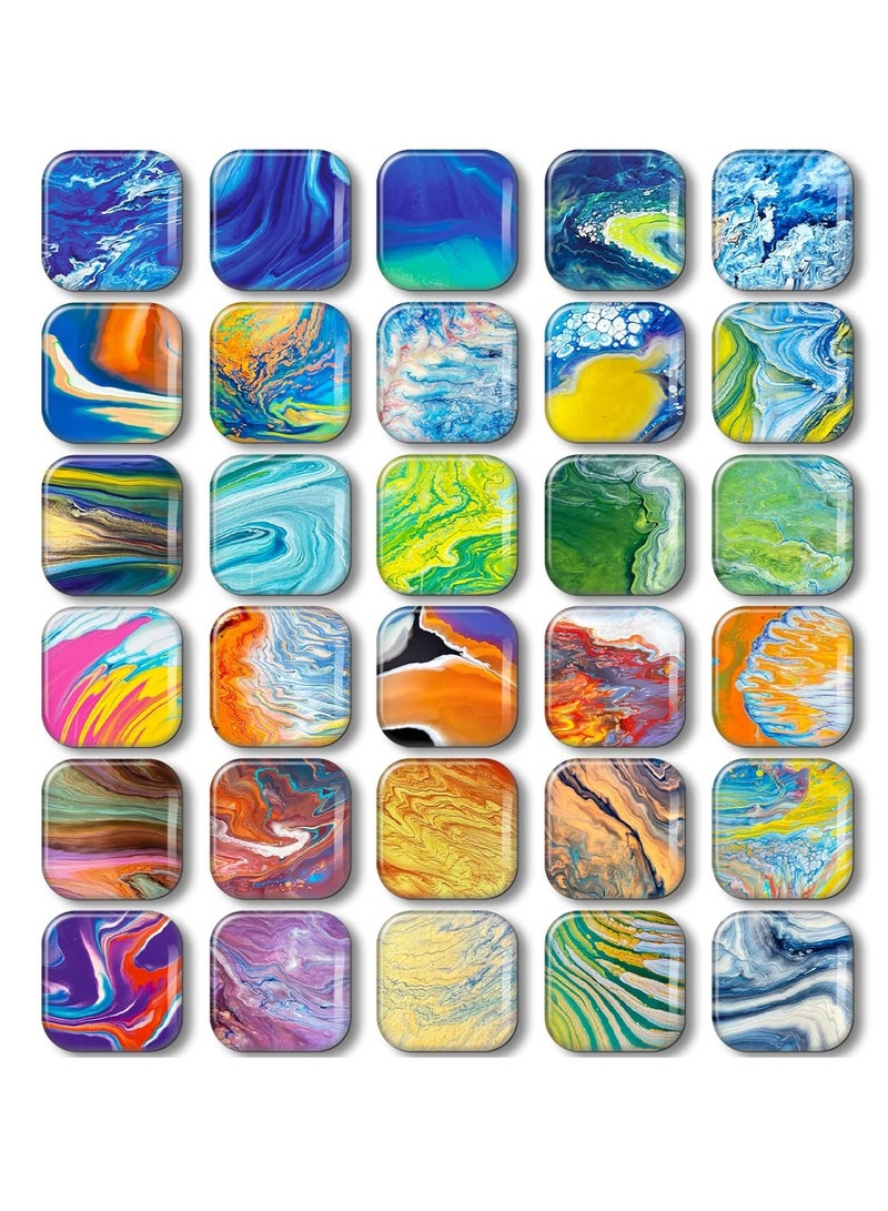 None/Brand 30Pcs Square Refrigerator Magnets Fridge Decorative for Magnets Office Whiteboard Magnet Fridge Magnets for Kitchen Locker and Dishwasher - Image 1