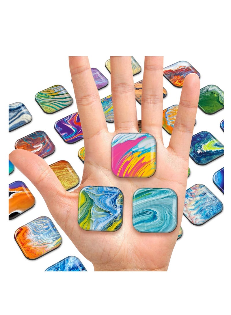 None/Brand 30Pcs Square Refrigerator Magnets Fridge Decorative for Magnets Office Whiteboard Magnet Fridge Magnets for Kitchen Locker and Dishwasher - Image 2