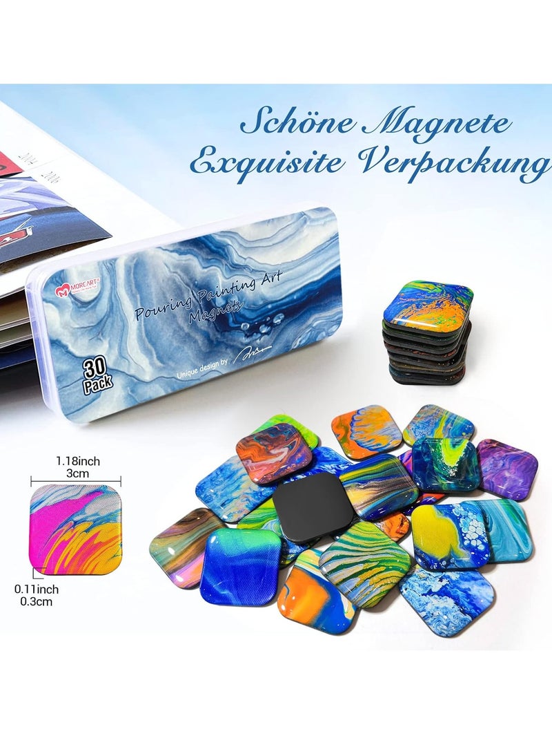 None/Brand 30Pcs Square Refrigerator Magnets Fridge Decorative for Magnets Office Whiteboard Magnet Fridge Magnets for Kitchen Locker and Dishwasher - Image 4