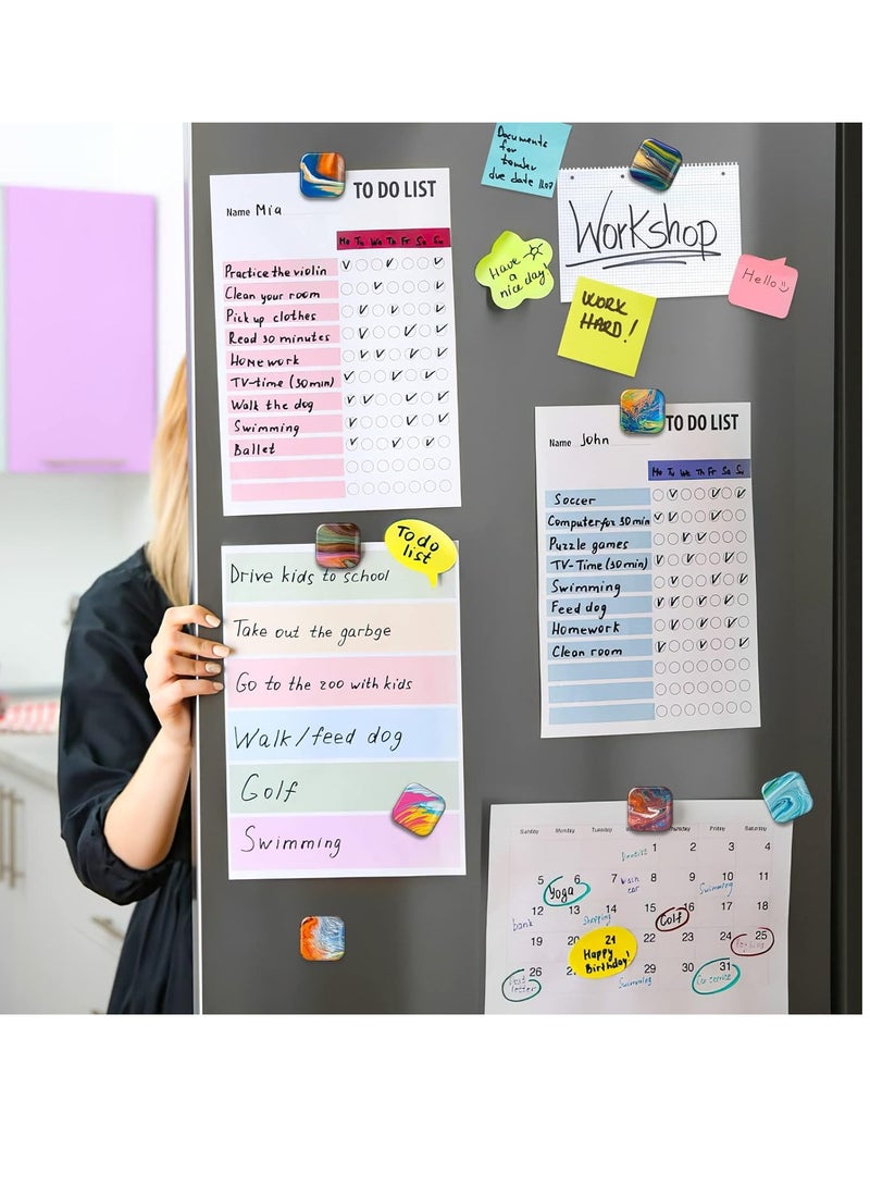 None/Brand 30Pcs Square Refrigerator Magnets Fridge Decorative for Magnets Office Whiteboard Magnet Fridge Magnets for Kitchen Locker and Dishwasher - Image 5