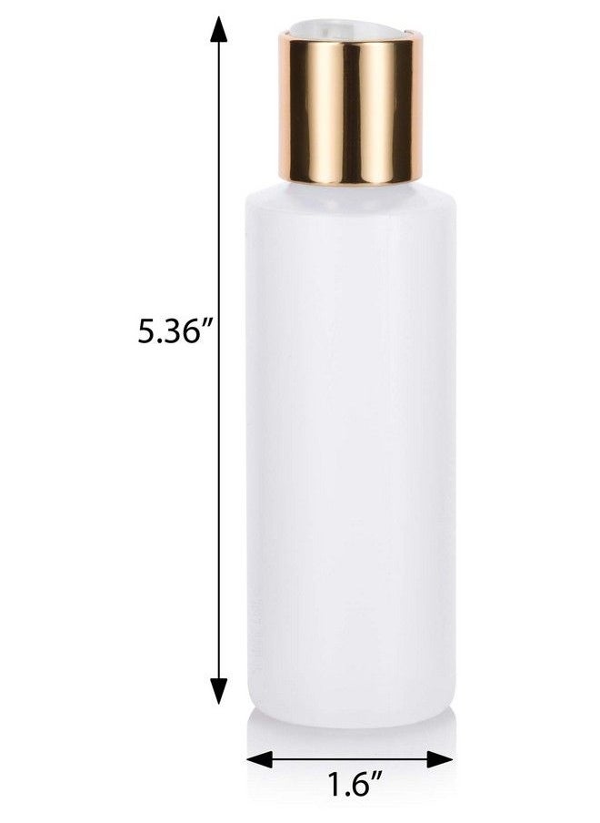 JUVITUS 4 Oz / 120 Ml Clear Natural Refillable Plastic Squeeze Bottle Dispenser With Gold Disc Cap (12 Pack)  - Image 3