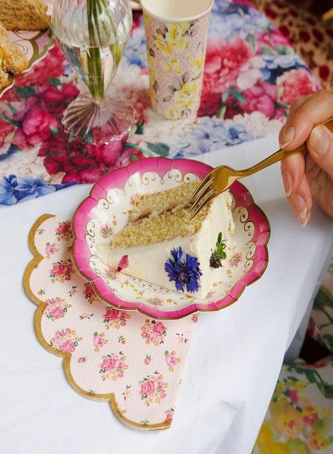 Talking Tables 144 x Vintage Floral Paper Plates Bulk Pack Pink Yellow, Truly Scrumptious Table Decorations, Disposable Tableware, Birthday, Mother's Day, Afternoon Tea Party, Baby Shower, 7’ - Image 3