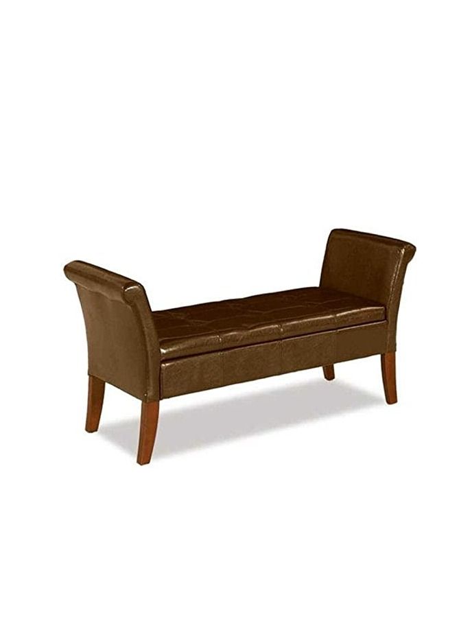 R2R FURNITURE Leather Bench With Storage 