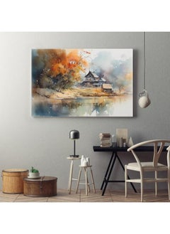 Home Gallery home gallery watercolor painting house by person Printed Canvas wall art  - Image 2