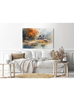 Home Gallery home gallery watercolor painting house by person Printed Canvas wall art  - Image 3