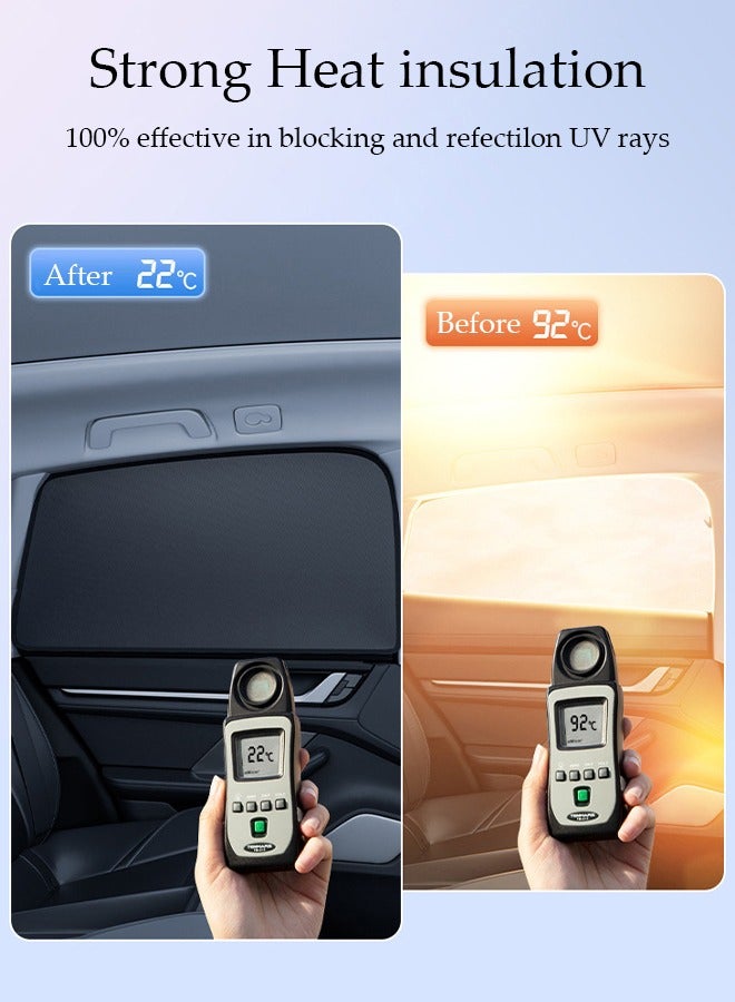 DUNISO 4PCS Car Window Sun Shades,Strong-Light Blocking&UV Protection Privacy Shades,Universal Essential Interior Accessories for Most Cars,Car Camping and Napping Curtains for Most Cars, Vhicles, SUV  - Image 3