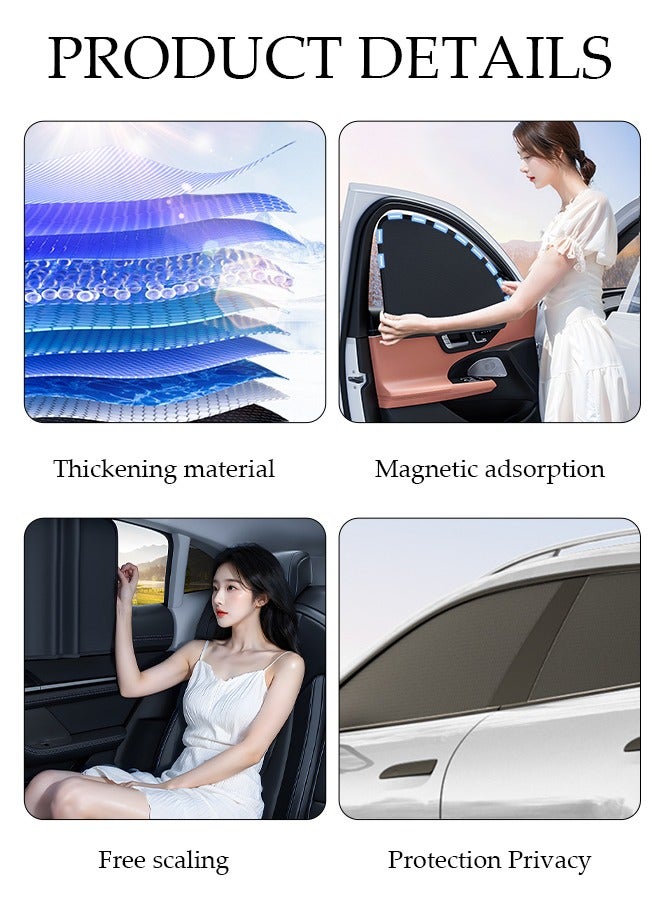 DUNISO 4PCS Car Window Sun Shades,Strong-Light Blocking&UV Protection Privacy Shades,Universal Essential Interior Accessories for Most Cars,Car Camping and Napping Curtains for Most Cars, Vhicles, SUV  - Image 5