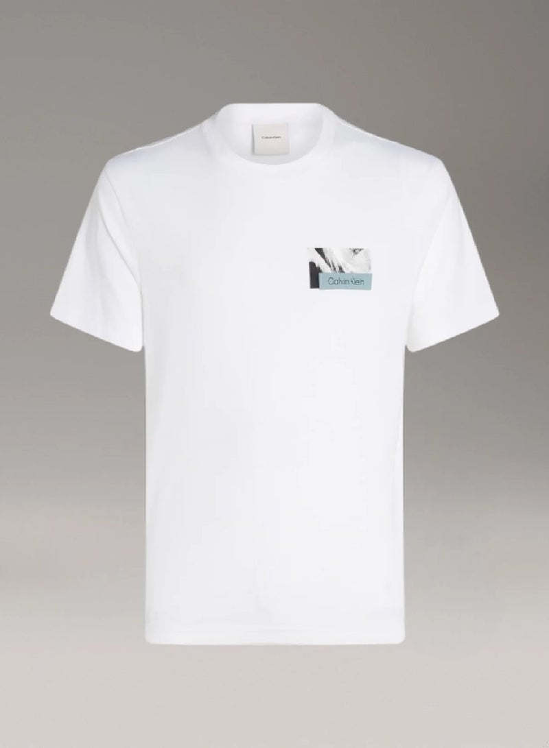 CALVIN KLEIN Cotton T-Shirt With Back Logo Graphic - Image 5