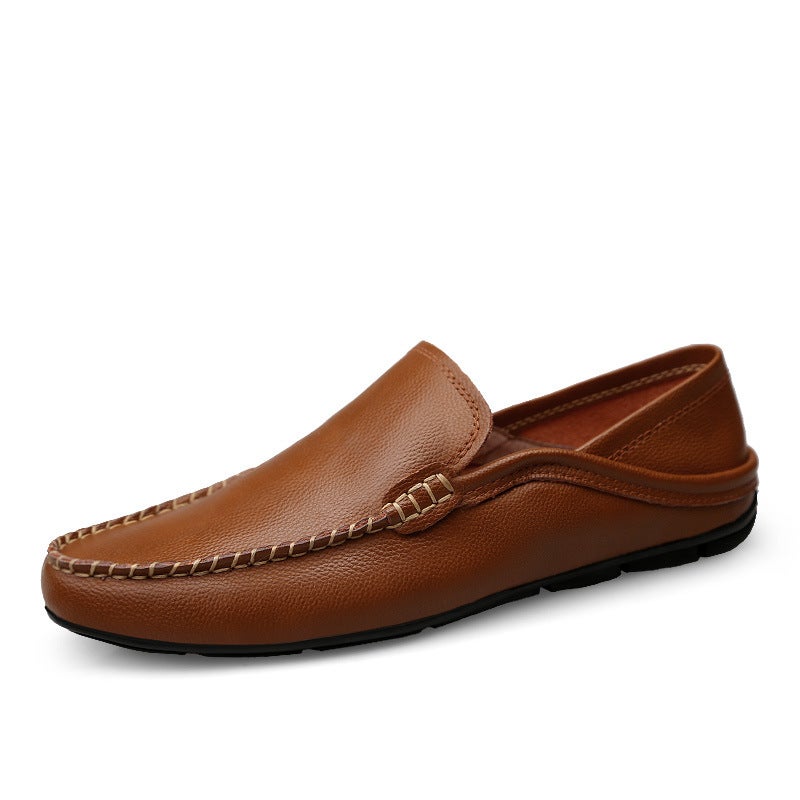 Men'S And Women'S Loafers, Flat Driving Casual Shoes, Low-Cut Slip-On Cowhide Large Size Hollow Shoes - Image 4