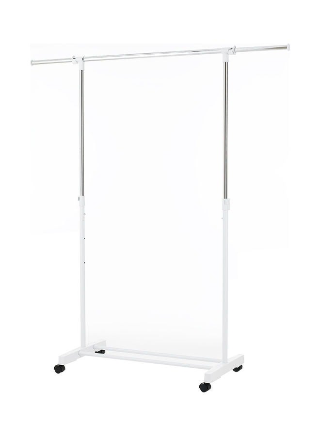 رف ملابس متنقل أبيض/فضي - Image 1