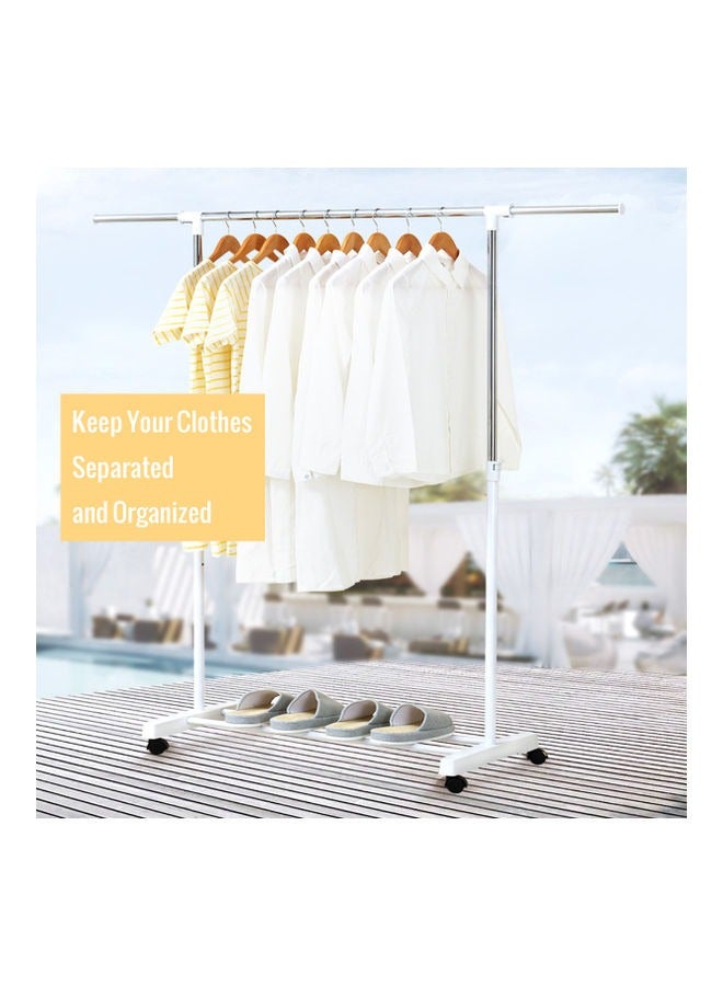 رف ملابس متنقل أبيض/فضي - Image 3