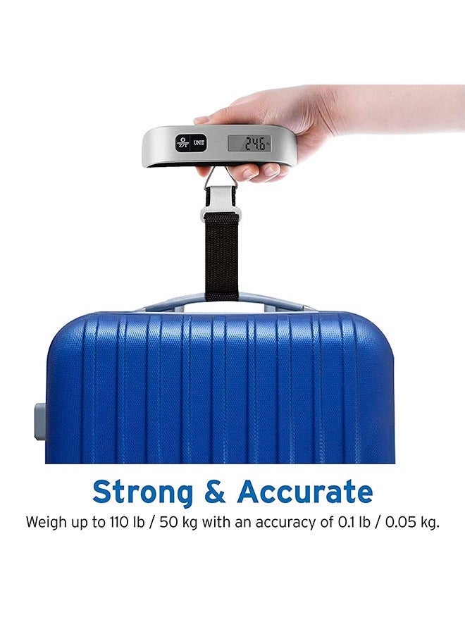 لوكاداه ميزان أمتعة رقمي معلق، ميزان أمتعة محمول باليد لميزان حقيبة السفر للسفر مع شاشة ملونة 50 كيلو/110 رطل - Image 4