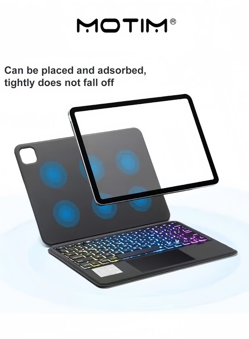 Motim Magic Keyboard Keyboard Case with Trackpad for iPad Pro 12.9 2021 2020 2018 Touchpad Keyboard Case with 360 Degree Rotation Backlit Pencil Holder - Image 2