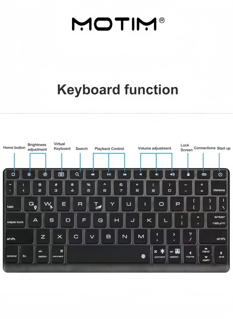 Motim Magic Keyboard Keyboard Case with Trackpad for iPad Pro 12.9 2021 2020 2018 Touchpad Keyboard Case with 360 Degree Rotation Backlit Pencil Holder - Image 3