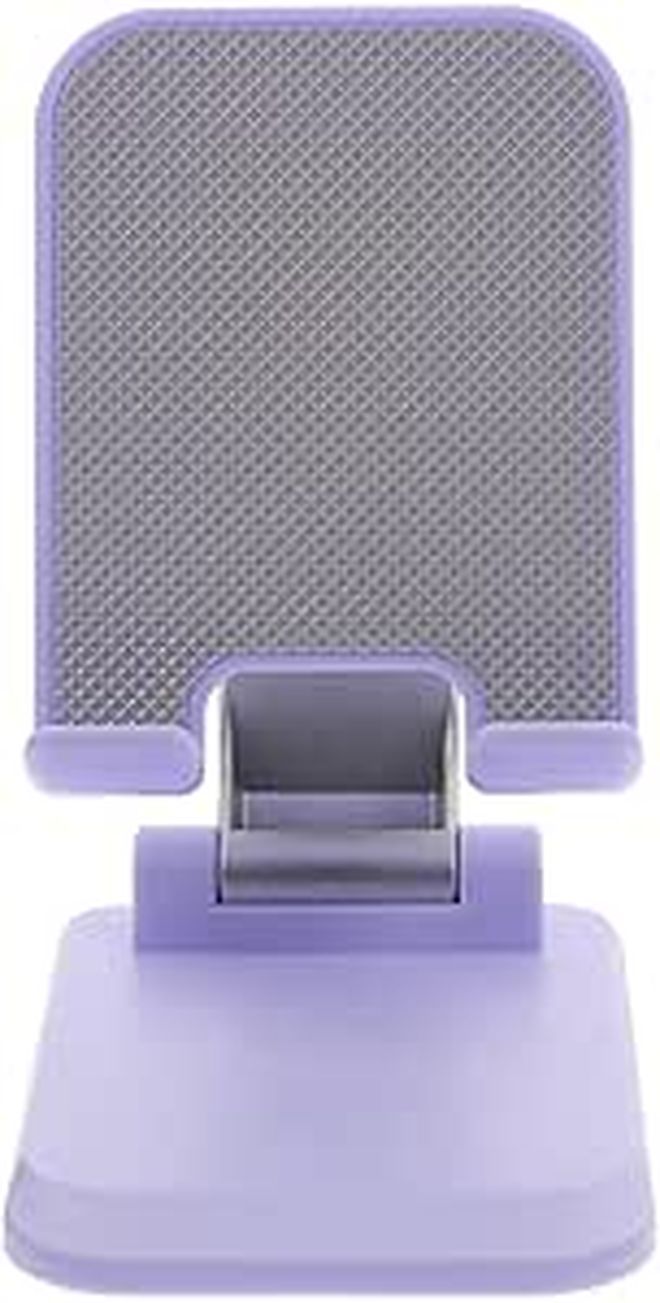 Violet Metal Adjustable Foldable Phone Stand Holder With Multi Angle Height Settings - Image 1