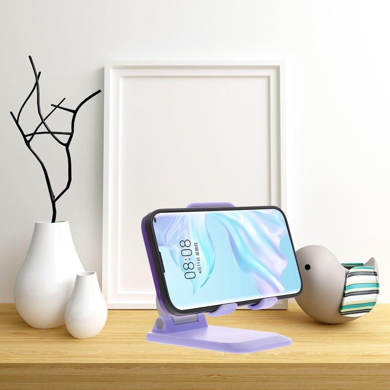 Violet Metal Adjustable Foldable Phone Stand Holder With Multi Angle Height Settings - Image 4