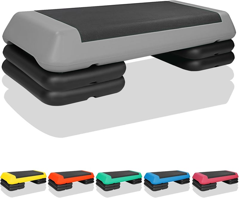 HooKung Adjustable Aerobic Stepper Workout Step with 4 Risers Fitness & Exercise Platform Trainer - Image 1