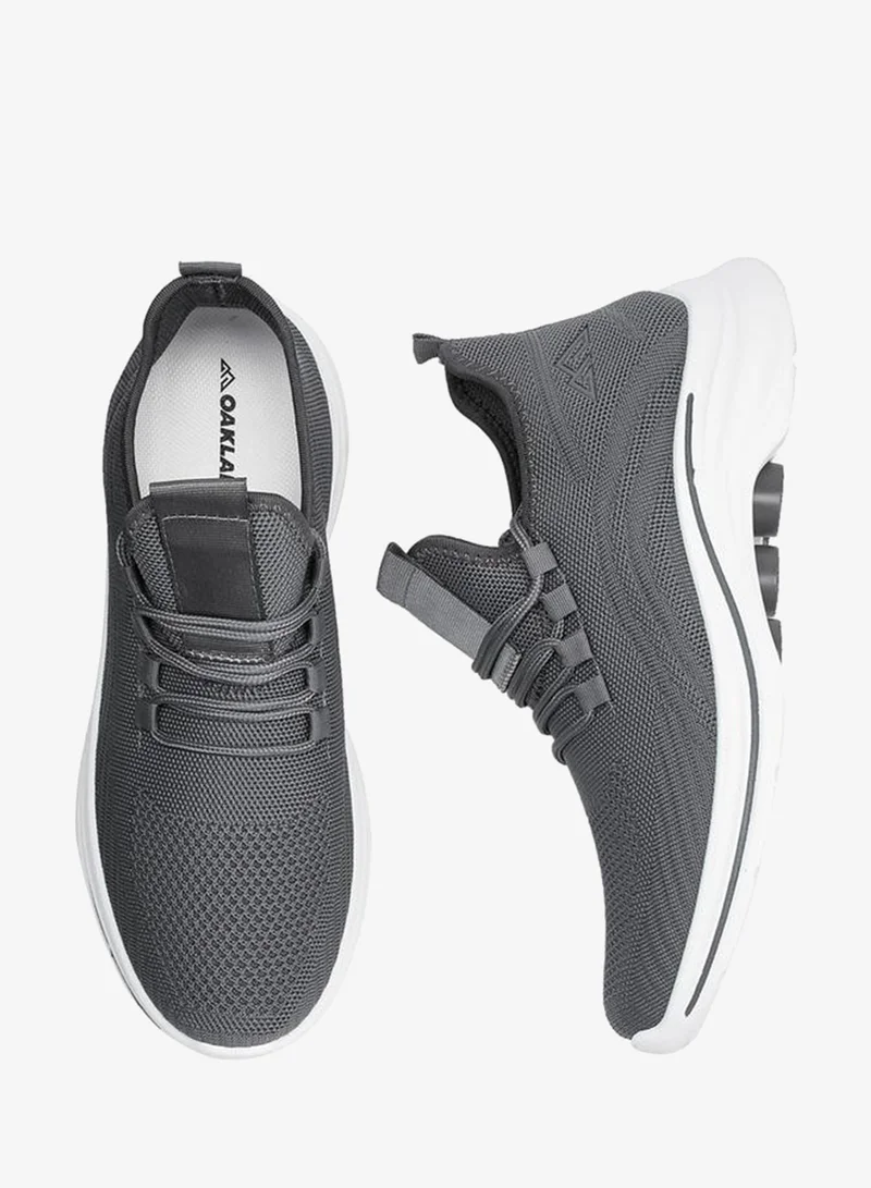 Oaklan by Shoexpress GREY Mesh Detail Lace-Up Sports Shoes for Men | Best Price UAE