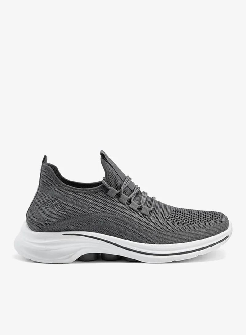 Oaklan by Shoexpress GREY Mesh Detail Lace-Up Sports Shoes for Men | Best Price UAE