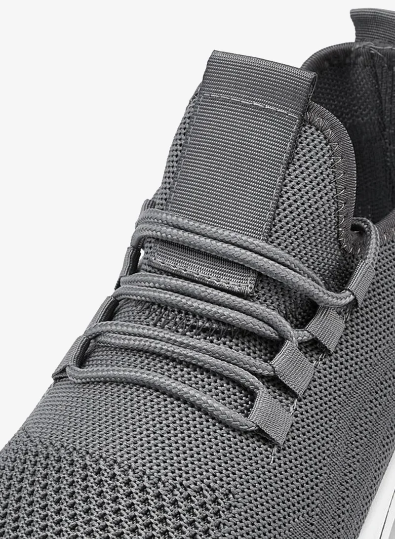 Oaklan by Shoexpress GREY Mesh Detail Lace-Up Sports Shoes for Men | Best Price UAE
