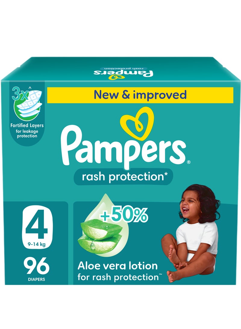 Pampers Rash Protection Taped Diapers Size 4 9-14kg - 96 Diaper - Image 1