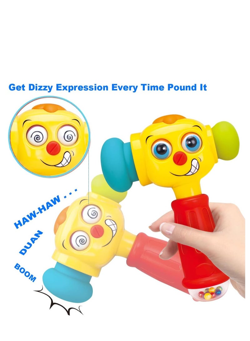 Raxoom Toy Hammer for Toddlers, Musical Learning Toy with Lights, Counting & Rattle Beads, 2 Modes (Music & Learning), Soft Rubber Hammer for Sensory Play, Educational Toy for Babies 6M+ - Image 3
