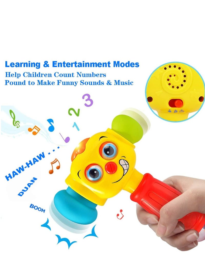 Raxoom Toy Hammer for Toddlers, Musical Learning Toy with Lights, Counting & Rattle Beads, 2 Modes (Music & Learning), Soft Rubber Hammer for Sensory Play, Educational Toy for Babies 6M+ - Image 4