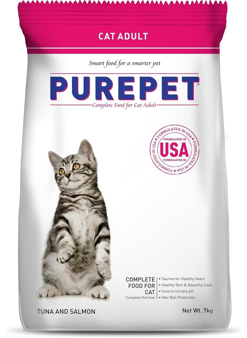 PUREPET Adult Cat Dry Food Tuna & Salmon 7kg – Complete & Balanced Nutrition for Adult Cats - Image 1