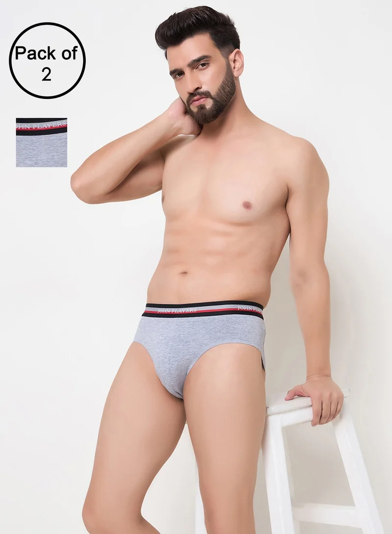 John Players John Players Pack of 2 Classic Cotton Briefs in Grey