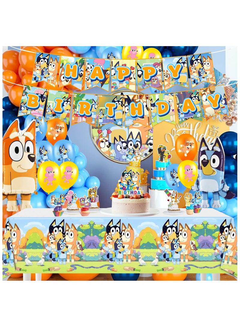 ILovhaprty Bluey Party Decorations, Bluey Birthday Decorations - 29 Pcs Bluey Party Balloons & Bluey Birthday Banners Cake Decorations Tablecloths and other Bluey Birthday Party Decorations - Image 5