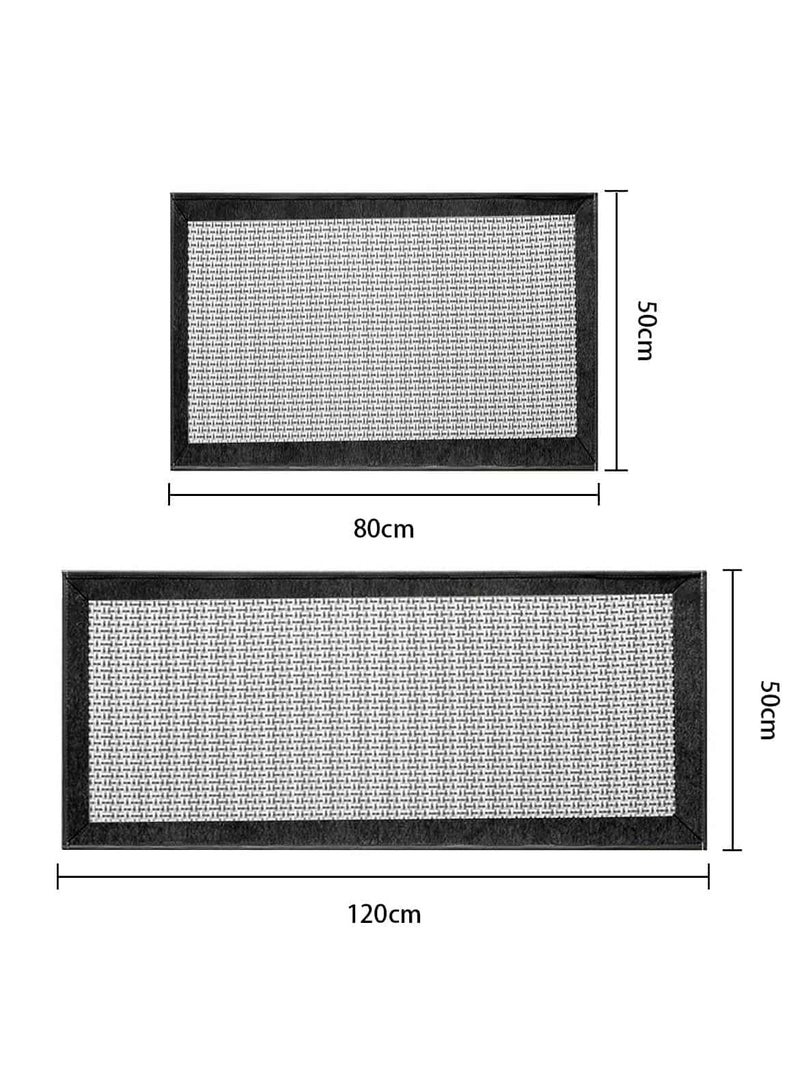 Anmi 2-Piece Non-Slip Washable Kitchen Rug Set - Absorbent Woven Natural Rubber Mat for Kitchen, Sink Front, Hallway, Laundry Room - 50x80cm + 50x120cm Anti-Slip Floor Mats - Image 2