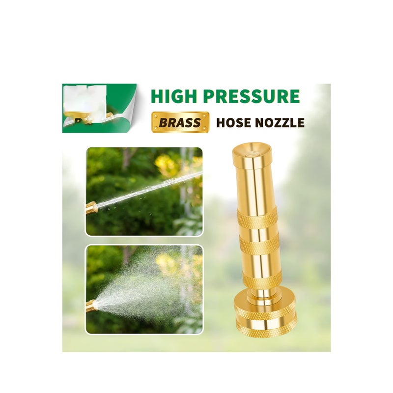 Zikra Brass Hose Nozzle, High Pressure Jet Nozzles 2 Pack, Heavy Duty Sprayer for Garden Hoses, Adjustable Spray Gun, Solid Twist Water Hose Nozzle for Patio, Lawn, Car Wash, Extra 6 Rubber Washers - Image 5