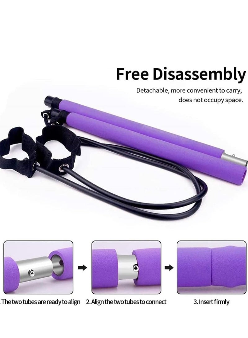 سبال شريط مقاومة بيلاتيس، عصا بيلاتيس، للاستخدام في صالة الألعاب الرياضية المنزلية، والتمرين، واللياقة البدنية، واليوغا - Image 2