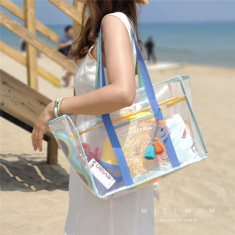 Waterproof PVC Beach Bag Large Capacity Toiletry Organizer for Doll Accessories - Image 1