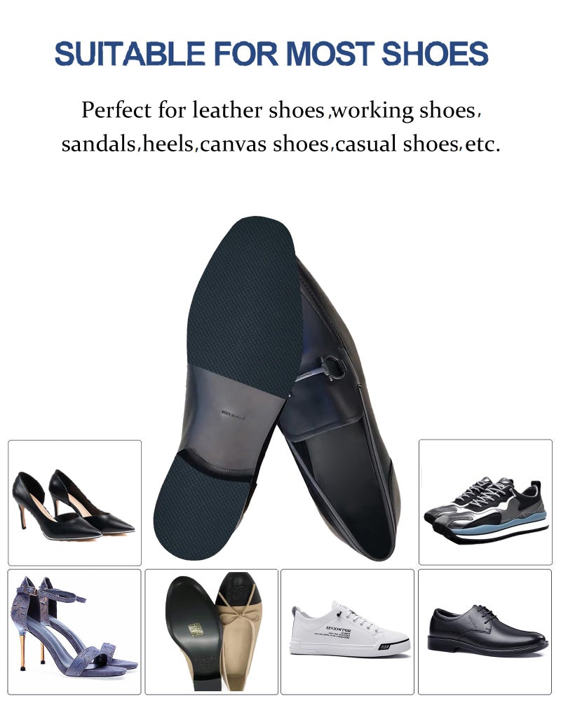 CZBYXA12 Black Shoe Sole Protector,Anti Slip Shoe Grips on Bottom of Shoes - Bottom Protector - Sole Guard - Non-Slip Shoe Pads for High Heels (6"x4",Black-2Pairs) - Image 3