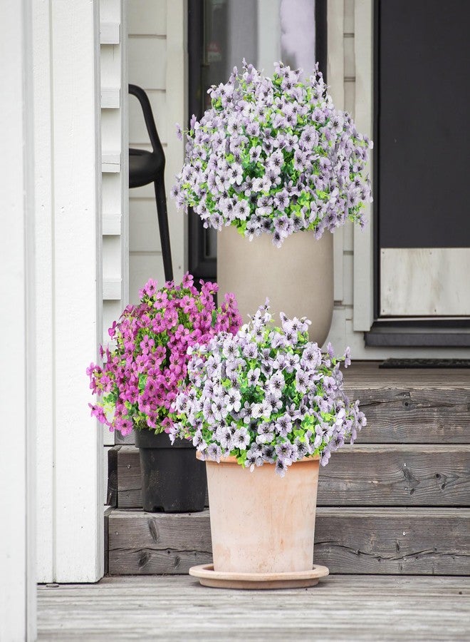 ATTGREAT 12 Bundles Artificial Flowers Outdoor UV Resistant Fake Flowers Plants Faux Plnats Outside Plastic Flower Bulk for Spring Garden Hanging Planter Home Vase Decor, White - Image 4