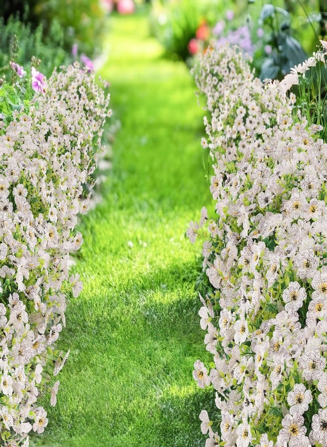 ATTGREAT 12 Bundles Artificial Flowers Outdoor UV Resistant Fake Flowers Plants Faux Plnats Outside Plastic Flower Bulk for Spring Garden Hanging Planter Home Vase Decor, White - Image 3