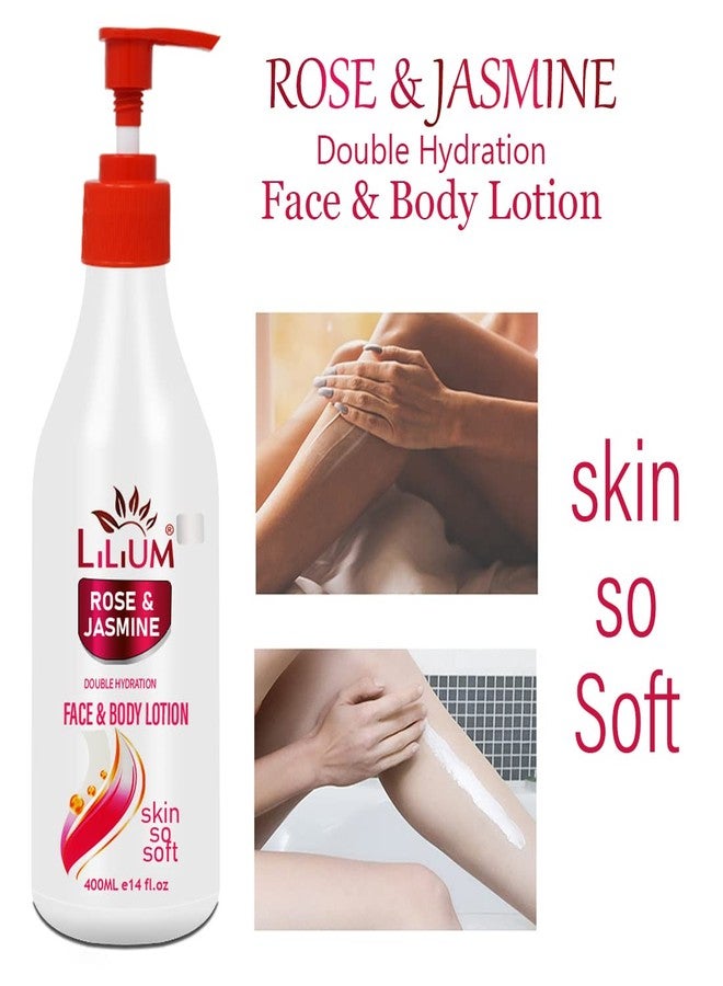 Lilium Rose & Jasmine Face & Body Lotion 400ml, Double Hydration, Deep Moisturization, Skin Softening, Soothing, Calming, Anti-Aging, Non-Greasy, Suitable For Women & Men, All Skin Type - Image 3