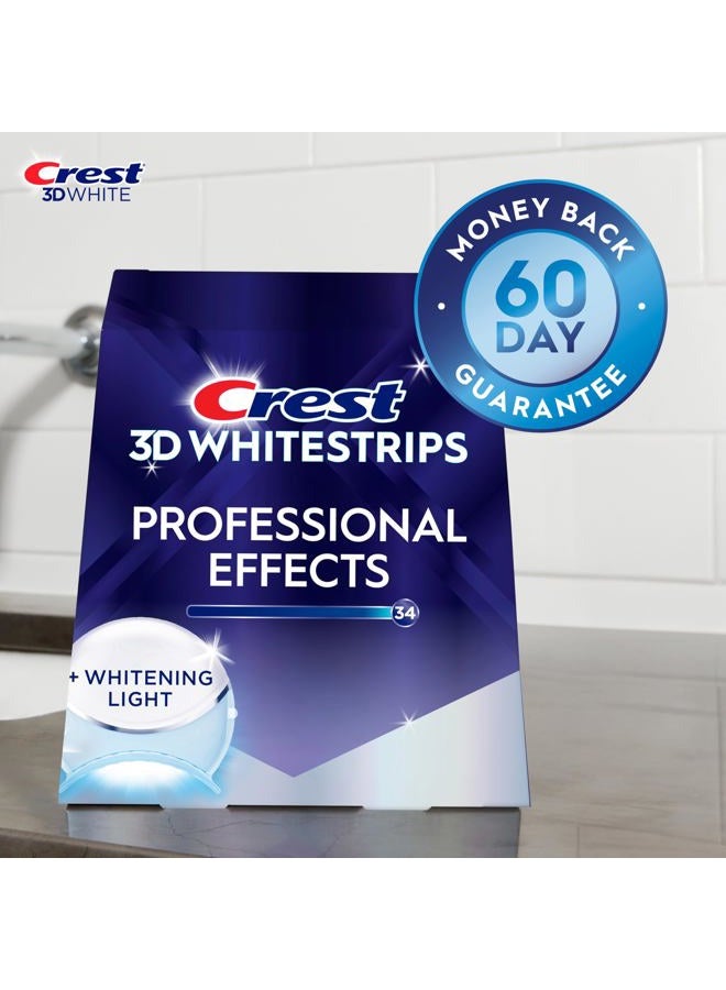 Crest شرائط تبييض الأسنان 3D مع تأثيرات احترافية + ضوء LED – مجموعة تبييض الأسنان، 1 ضوء + 20 علاج، كل منها مع 1 علوي/1 سفلي، 40 شريط – شرائط تبييض الأسنان Crest 3DWhite - Image 3