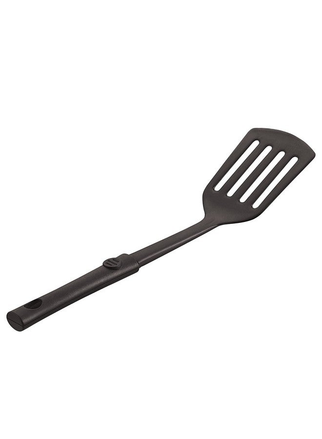 Nirlon Nirlon Heat Resistant Nylon Spatula/Slotted Turner with Hygienic Coating Cookware Kitchen Tools (Pack of 1 Black) 