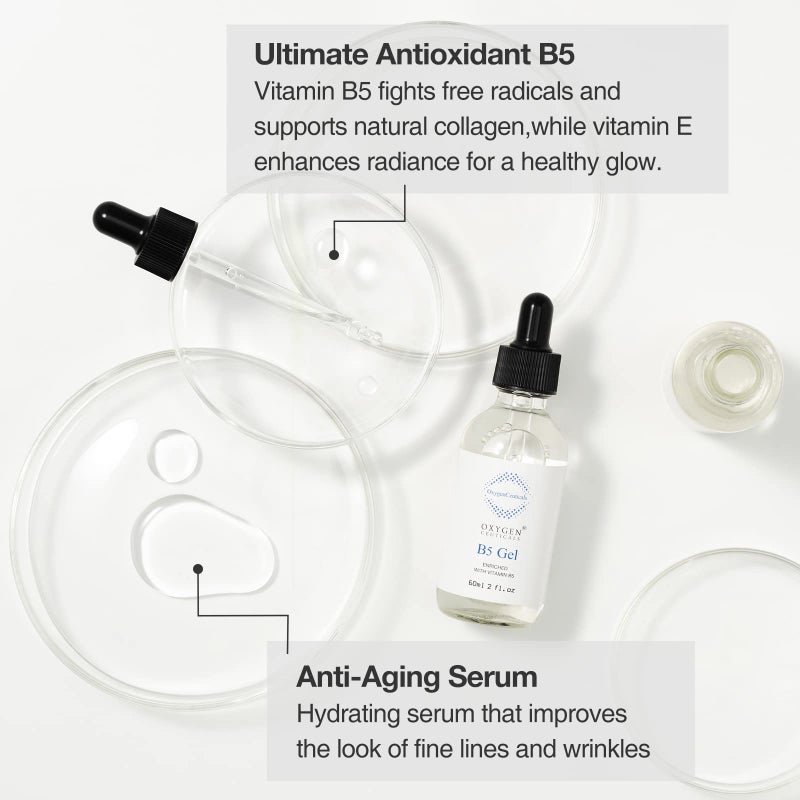 OxygenCeuticals B5 Gel â€“ Hydrating Serum with Vitamin B5 (Panthenol), Hyaluronic Acid & Adenosine, Moisturizing & Anti-Wrinkle Care for Healthy, Elastic Skin. 1.01 fl.oz (30ml) - Image 2
